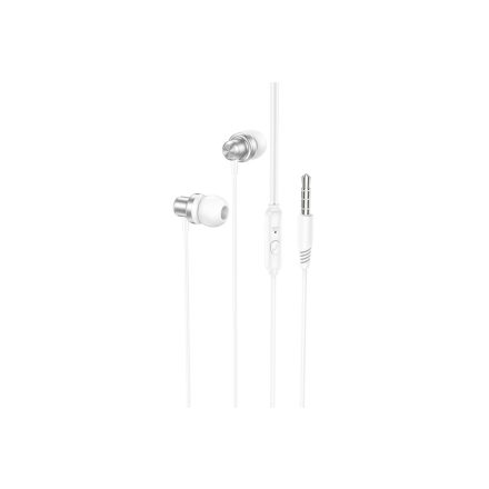 Vezetékes fülhallgató, headset 3,5 mm-es Jack csatlakozóval Borofone BM70 Rich fehér