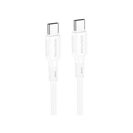 Töltő és adatkábel Type-C/Type-C csatlakozóval 60W 3A 1 méter Borofone BX80 fehér