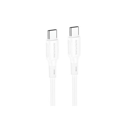 Töltő és adatkábel Type-C/Type-C csatlakozóval 60W 3A 1 méter Borofone BX80 fehér