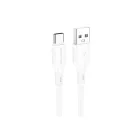 Töltő és adatkábel USB/Type-C csatlakozóval 3A 1 méter Borofone BX80 fehér