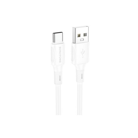 Töltő és adatkábel USB/Type-C csatlakozóval 3A 1 méter Borofone BX80 fehér