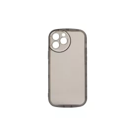   Lekerekített átlátszó TPU telefontok iPhone 12 6.1 colos YooUp Rounded Transparent fekete