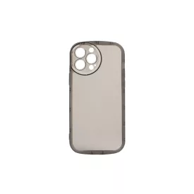   Lekerekített átlátszó TPU telefontok iPhone 12 Pro 6.1 colos YooUp Rounded Transparent fekete