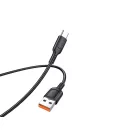 Töltő és adatkábel USB/Type-C csatlakozóval 3A 1 méter Kakusiga KSC-805 fekete