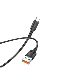   Töltő és adatkábel USB/Type-C csatlakozóval 3A 1 méter Kakusiga KSC-805 fekete