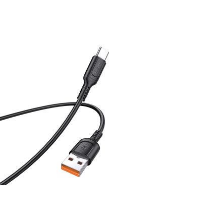 Töltő és adatkábel USB/Type-C csatlakozóval 3A 1 méter Kakusiga KSC-805 fekete