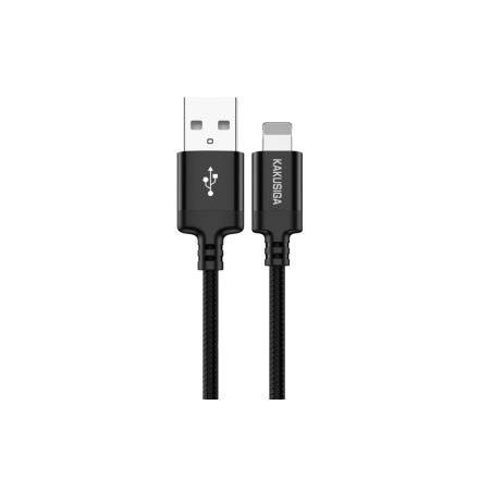 Töltő és adatkábel Lightning csatlakozóval 2.4A 1 méter Kakusiga KSC-652 fekete