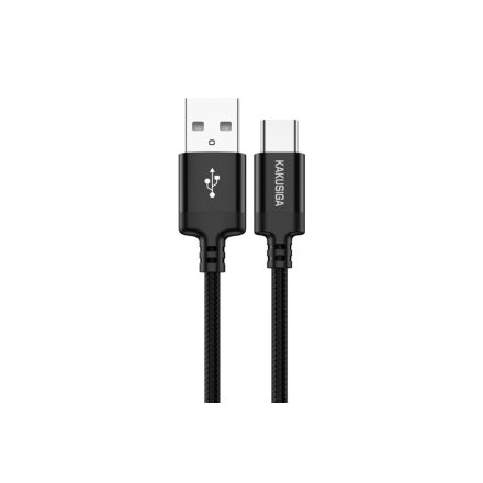 Töltő és adatkábel USB/Type-C csatlakozóval 3A 1 méter Kakusiga KSC-652 fekete