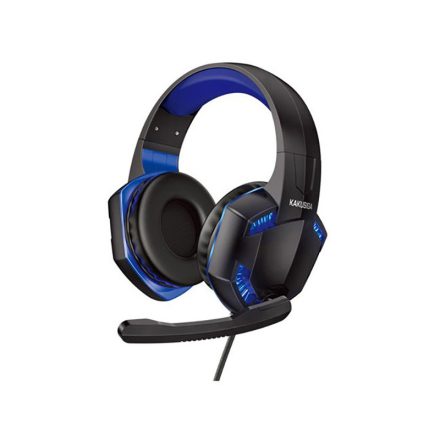 Vezetékes gamer fejhallgató, headset 3,5 mm-es Jack csatlakozóval Kakusiga KSC-713 kék