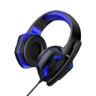 Vezetékes gamer fejhallgató, headset 3,5 mm-es Jack csatlakozóval Kakusiga KSC-713 kék