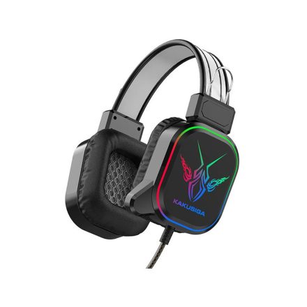 Vezetékes gamer fejhallgató, headset 3,5 mm-es Jack csatlakozóval Kakusiga KSC-581 fekete