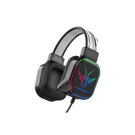 Vezetékes gamer fejhallgató, headset 3,5 mm-es Jack csatlakozóval Kakusiga KSC-581 fekete