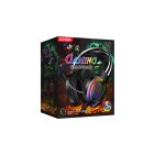 Vezetékes gamer fejhallgató, headset 3,5 mm-es Jack csatlakozóval Kakusiga KSC-454 RGB LED fekete