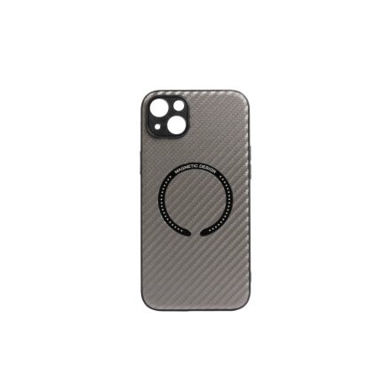 Magsafe-es TPU telefontok Carbon mintával iPhone 13 Mini 5.4 colos YooUp Magnetic szürke