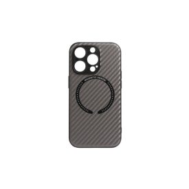   Magsafe-es TPU telefontok Carbon mintával iPhone 13 Pro Max 6.7 colos YooUp Magnetic szürke