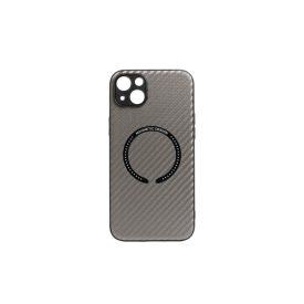   Magsafe-es TPU telefontok Carbon mintával iPhone 14 Plus 6.7 colos YooUp Magnetic szürke