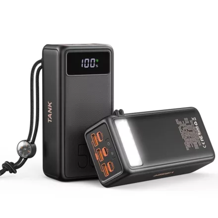 Power Bank 56000 mAh Veger Tank Boost (5001C) PD 130W fekete