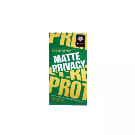 Karc és ütésálló, betekintésgátló matt üvegfólia fekete kerettel iPhone 14 Pro Max 6.7 FMF Privacy