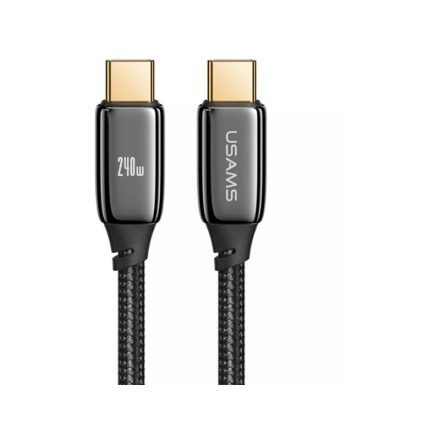 Töltő és adatkábel Type-C/Type-C csatlakozóval PD3.1 240W 1.2 méter Usams U82 SJ580 fekete