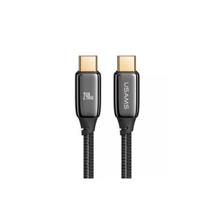 Töltő és adatkábel Type-C/Type-C csatlakozóval PD3.1 240W 1.2 méter Usams U82 SJ580 fekete