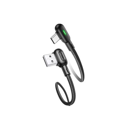 Töltő és adatkábel USB/Type-C csatlakozóval 2A 1.2 méter Usams U57 SJ457 fekete