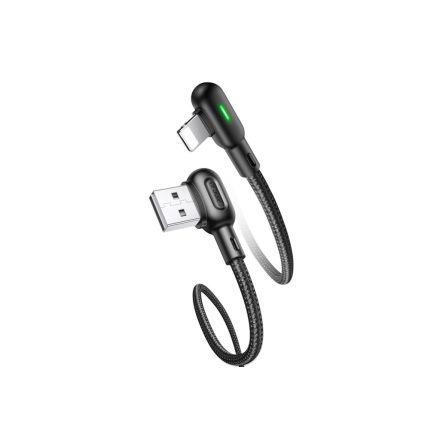 Töltő és adatkábel Lightning csatlakozóval 2A 1.2 méter Usams U57 SJ455 fekete