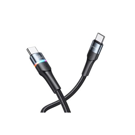 Töltő és adatkábel Type-C/Type-C csatlakozóval PD 100W 1.2 méter Usams U76 SJ537 fekete