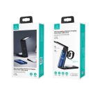 Usams CD181 3 In 1 iPhone, Watch és Airpods Wireless Töltő / Asztali telefontartó Lámpával fekete