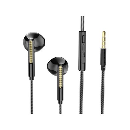 Vezetékes fülhallgató, headset 3,5 mm-es Jack csatlakozóval Borofone BM63 Melodic fekete
