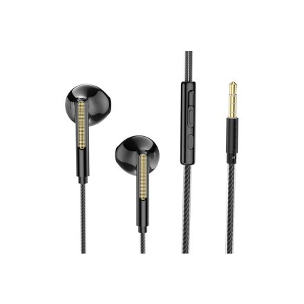 Vezetékes fülhallgató, headset 3,5 mm-es Jack csatlakozóval Borofone BM63 Melodic fekete