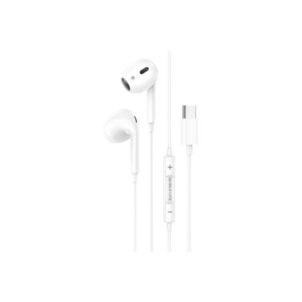 Vezetékes fülhallgató, headset Type-C csatlakozóval Borofone BM80 Max Gorgeous beépített DAC fehér