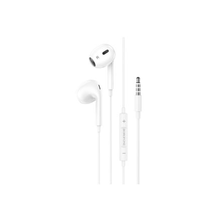 Vezetékes fülhallgató, headset 3.5 mm-es Jack csatlakozóval Borofone BM80 Max Gorgeous fehér