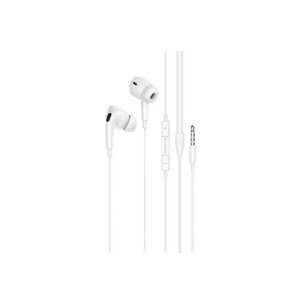 Vezetékes fülhallgató, headset 3,5 mm-es Jack csatlakozóval Borofone BM80 Pro fehér