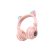 Bluetooth fejhallgató, stereo headset Borofone BO18 Cat Ear pink