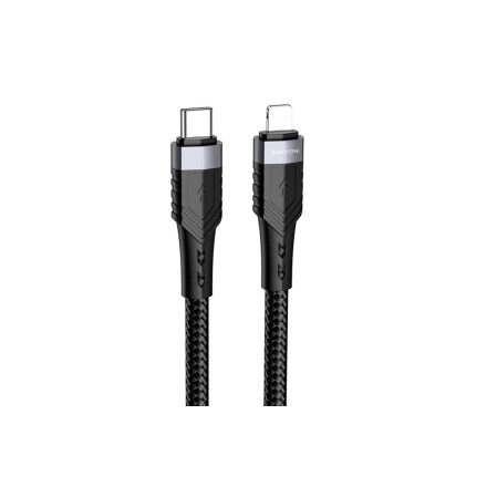 Töltő és adatkábel Type-C/Lightning csatlakozóval 1.2 méter PD20W Borofone BU35 Influence fekete