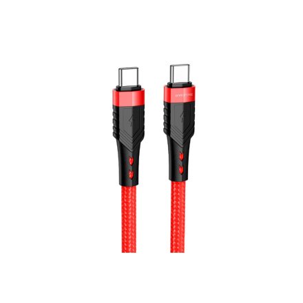 Töltő és adatkábel Type-C/Type-C csatlakozóval 1.2 méter 60W Borofone BU35 Influence piros