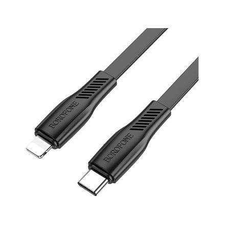 Töltő és adatkábel Type-C/Lightning csatlakozóval PD20W kábel 1 méter Borofone BX85 Auspicious fekete