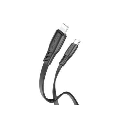 Töltő és adatkábel Type-C/Lightning csatlakozóval PD20W kábel 1 méter Borofone BX85 Auspicious fekete