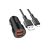 Dupla USB portos autóstöltő 2.4A + Lightning kábel 1 méteres Borofone BZ19 Wisdom fekete