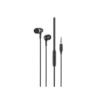 Vezetékes fülhallgató, headset 3,5 mm-es Jack csatlakozóval Hoco M76 Maya fekete