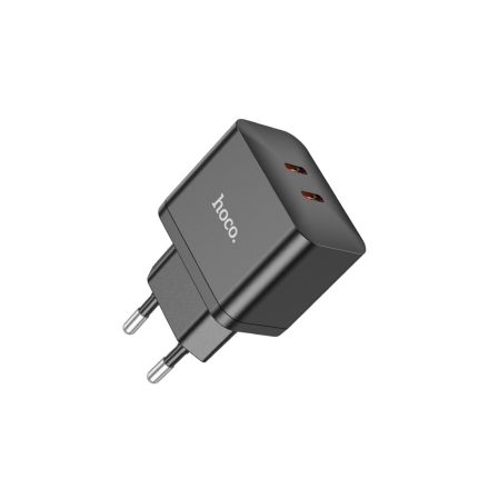 Hálózati töltő dupla Type-C portos Hoco N29 Triumph PD 35W fekete