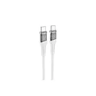 Töltő és adatkábel Type-C/Type-C csatlakozóval 60W 1.2 méter Hoco U111 Transparent Discovery szürke
