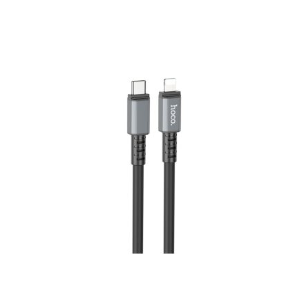 Töltő és adatkábel Type-C/Lightning csatlakozóval 1 méter PD 20W Hoco X88 Gratified fekete