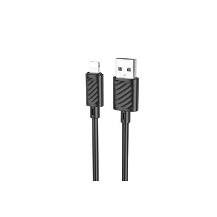 Töltő és adatkábel USB/Lightning csatlakozóval 2.4A 1 méter Hoco X88 Gratified fekete