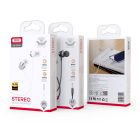 Vezetékes fülhallgató, stereo headset 3.5 mm Jack csatlakozóval XO EP59 Iron Man Oblique fehér