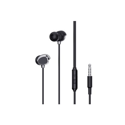 Vezetékes fülhallgató, stereo headset XO EP53 Metal 3.5 mm-es Jack csatlakozóval fekete