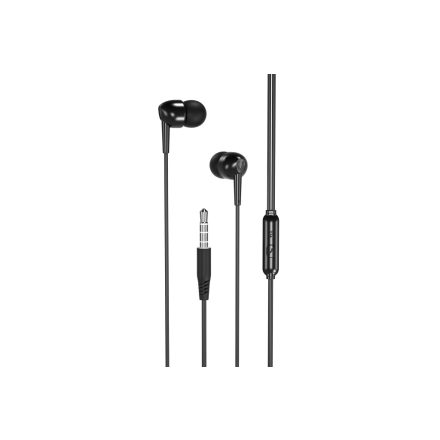 Vezetékes fülhallgató, stereo headset XO EP37 3.5 mm-es Jack csatlakozóval fekete