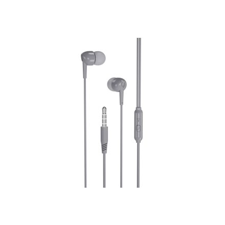 Vezetékes fülhallgató, stereo headset XO EP37 3.5 mm-es Jack csatlakozóval szürke