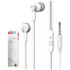 Vezetékes fülhallgató, stereo headset XO EP33 3.5 mm-es Jack csatlakozóval fehér