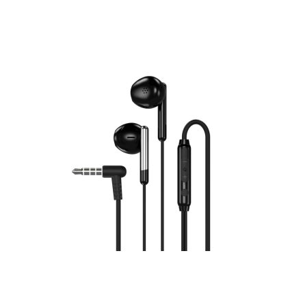 Vezetékes fülhallgató, stereo headset XO EP30 3.5 mm-es Jack L alakú csatlakozóval fekete